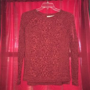 Red woven sweater